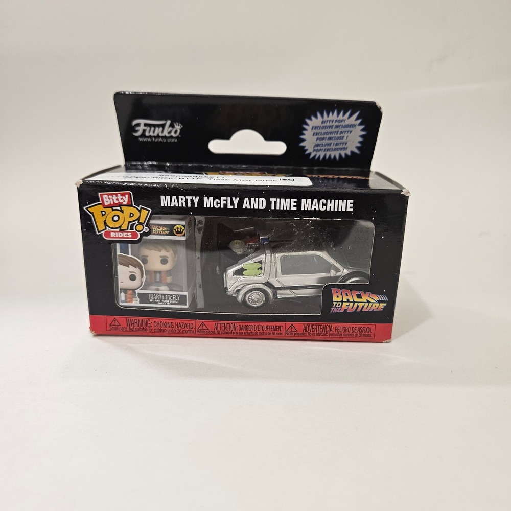 Funko Bitty Pop Rides Back to the Future Marty McFly and Time Machine DeLorean